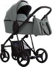 Детская коляска 2 в 1 Bebetto Flavio PRO 09 green, 100% Эко-кожа